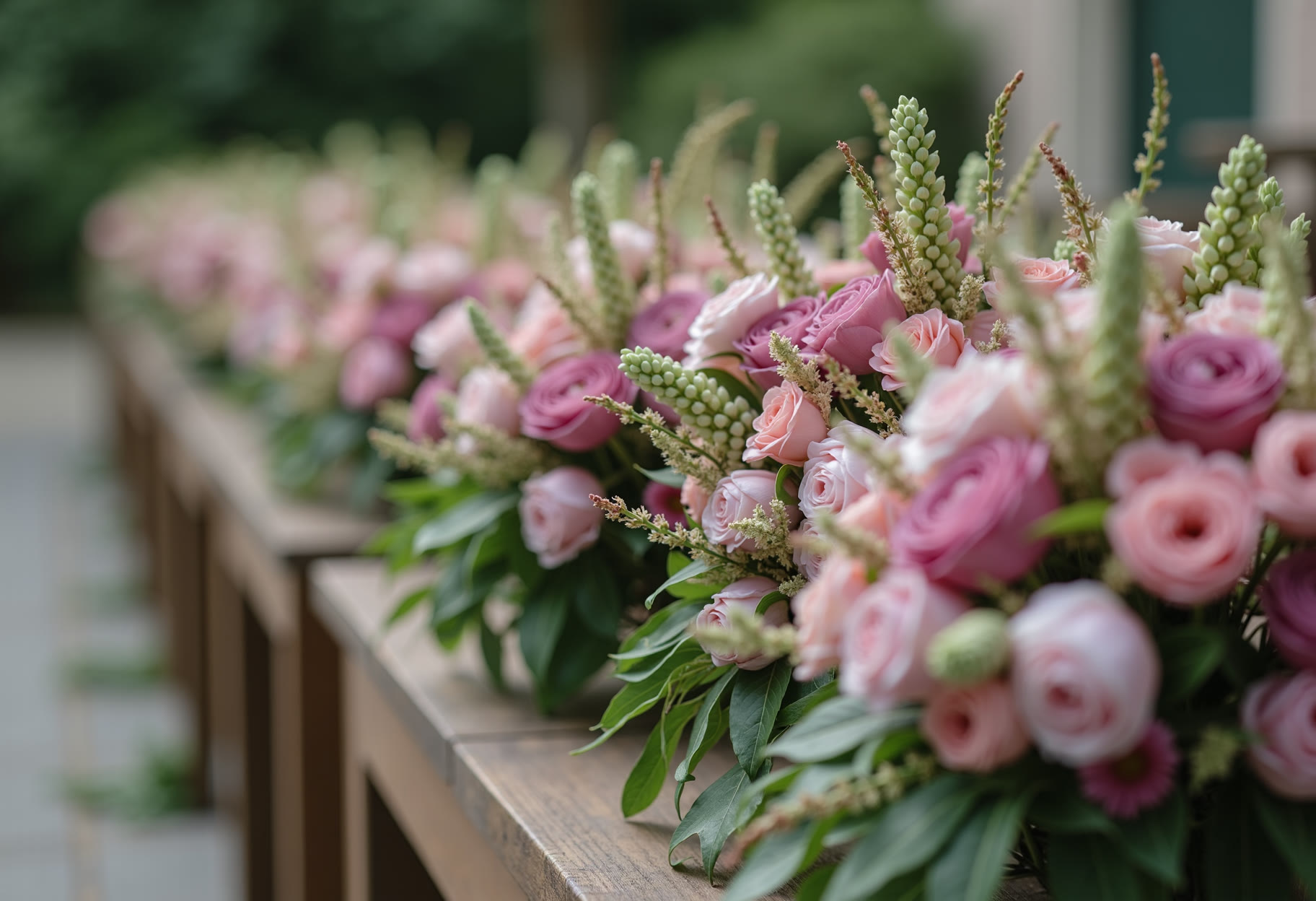Table arrangements lined up for an Edmond dinner